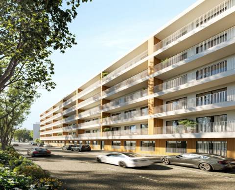 Novo apartamento T2, terraço e garagem box, junto ao centro Alcobaça