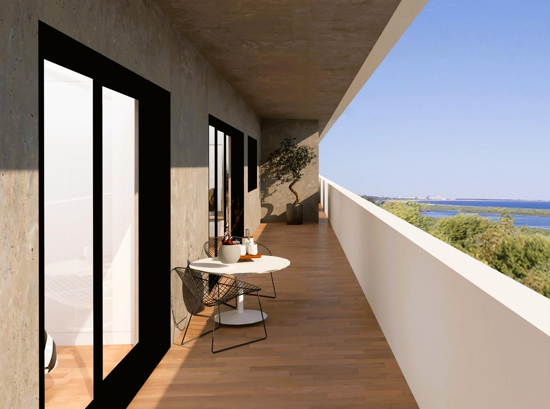 Apartamento T3 novo com 116,82m2, varanda, parqueamento para 1 viatura