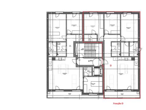 Apartamento T3 novo com 116,82m2, varanda, parqueamento para 1 viatura