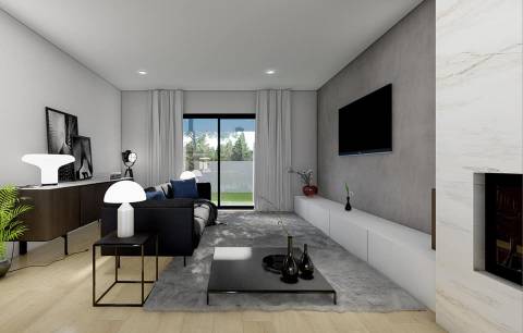 Moradia T3 geminada de arquitetura moderna