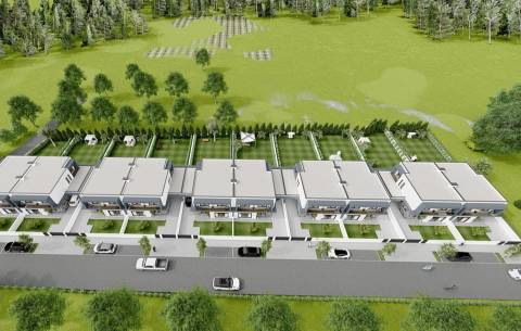 Moradia T3 geminada de arquitetura moderna