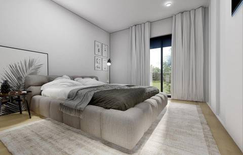 Moradia T3 geminada de arquitetura moderna