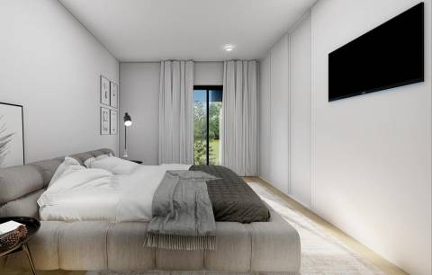 Moradia T3 geminada de arquitetura moderna