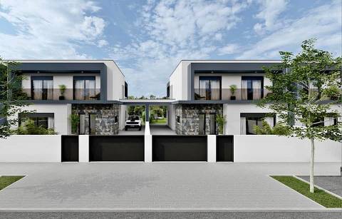 Moradia T3 geminada de arquitetura moderna