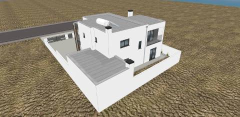 Moradia T3+1 geminada em construção