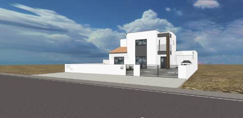 Moradia T3+1 geminada em construção