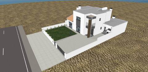 Moradia T3+1 geminada em construção