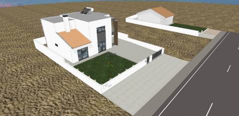 Moradia T3+1 geminada em construção