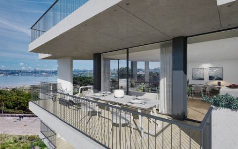 Apartamento T3 c/ Vistas sobre o Rio Douro e sobre o Mar