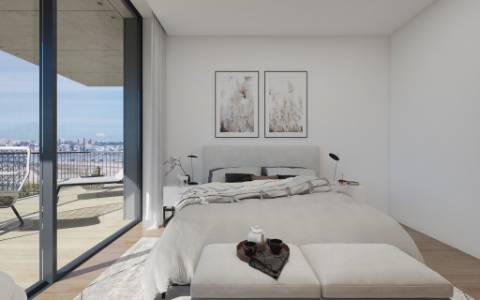 Apartamento T3 c/ Vistas sobre o Rio Douro e sobre o Mar