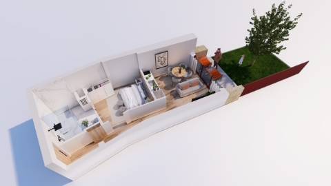 Apartamento T1 com Jardim Privativo & Terraço | Bonfim, Porto