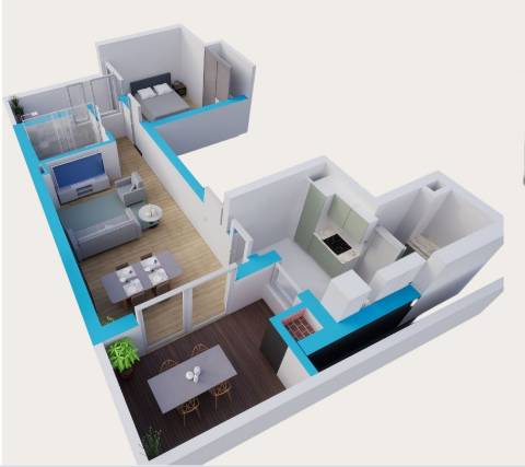 Apartamento moderno T1 em Cabanas Tavira com suíte e garagem

