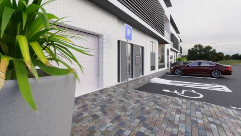 Apartamento moderno T1 em Cabanas Tavira com suíte e garagem
