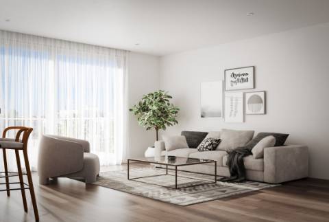 Apartamento T2 com terraços e varandas em condomínio com piscina