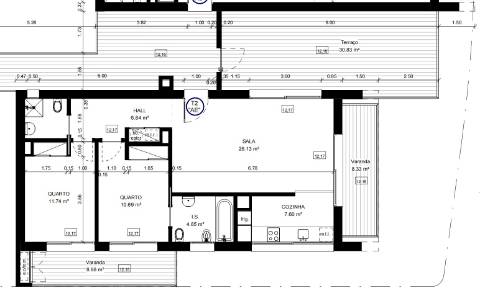 Apartamento T2 com terraços e varandas em condomínio com piscina