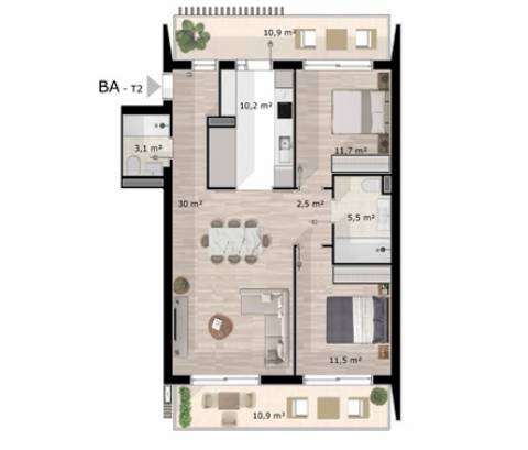 Apartamento Sofisticado T2 em Santo Estevão, Tavira