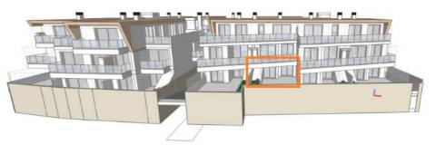 T1 em Cabanas de Tavira em condomínio, no rés-do-chão com piscina e garagem