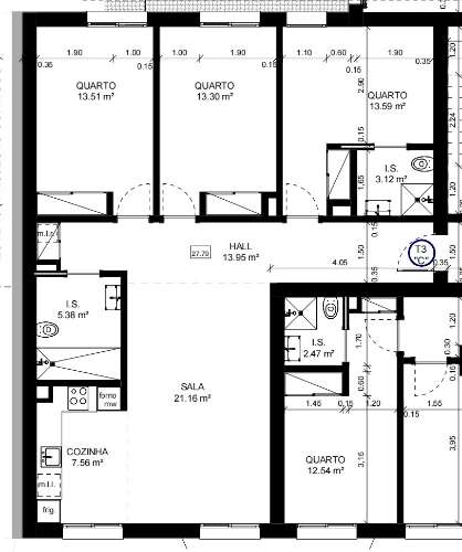 Apartamento T3 com garagem e rooftop partilhado em Tavira