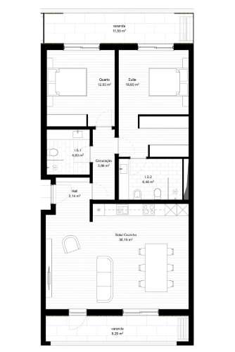 Apartamento T2 com varanda e garagem para venda no centro de Portimão