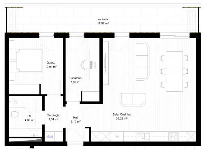 Apartamento T1+1 com varanda, garagem para venda em Portimão