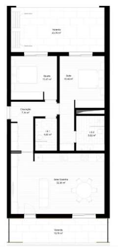 Apartamento T2 com terraço no último andar e garagem em Portimão