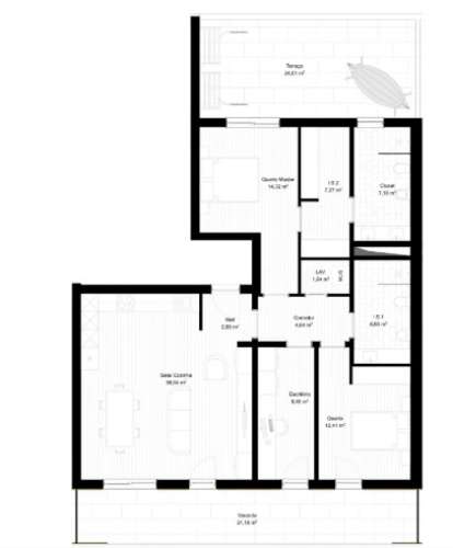 Apartamento T2+1 com terraço último andar e garagem em Portimão