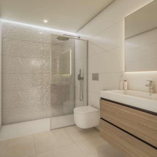 Apartamento T3 com pátio privado, piscina e garagem em Cabanas de Tavira