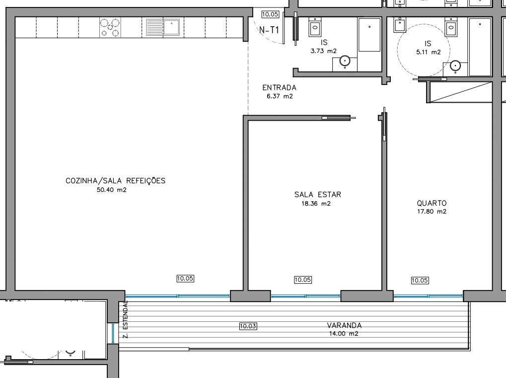 Apartamento T2, em fase de construção, para venda em Cabanas de Tavira