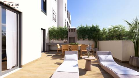 Apartamento T3 no rés-do-chão com terraço e jacuzzi em fase de construção