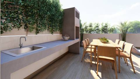 Apartamento T3 no rés-do-chão com terraço e jacuzzi em fase de construção