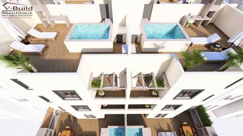 Apartamento T3 no rés-do-chão com terraço e jacuzzi em fase de construção