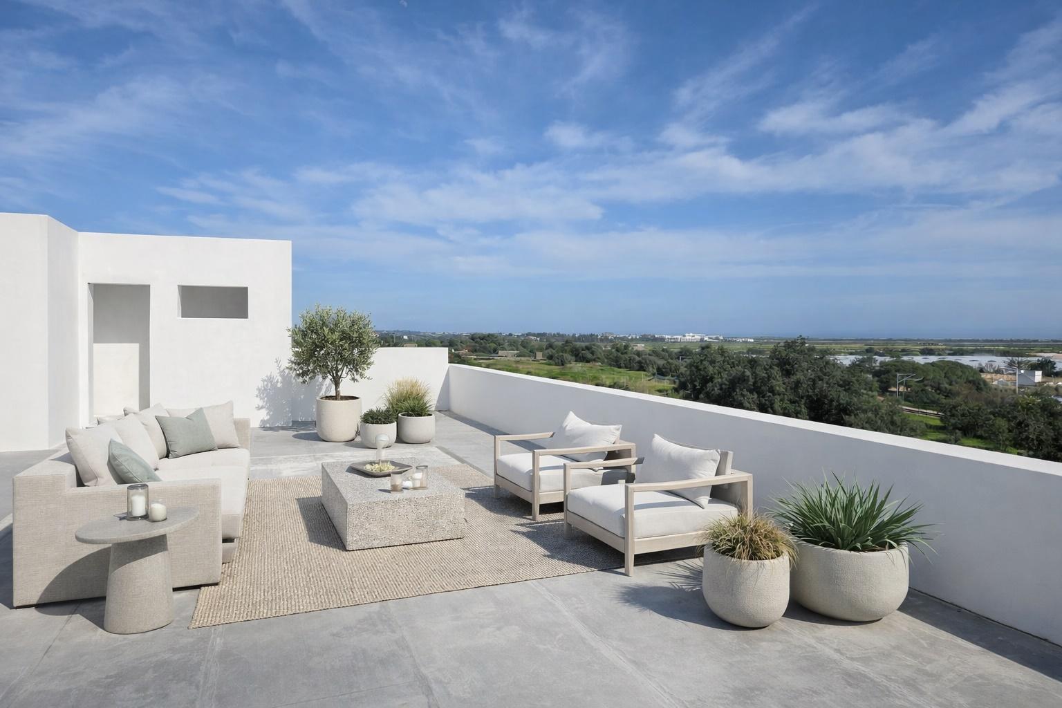 Penthouse com 4 quartos, piscina e terraço privado em Tavira