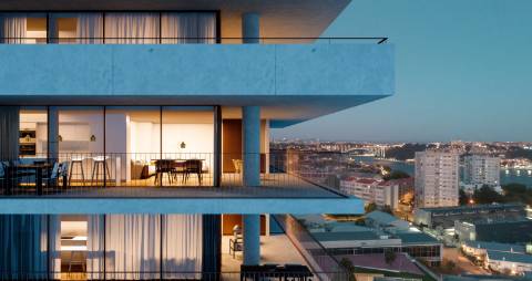 Apartamento T2com vista rio em condomínio fechado