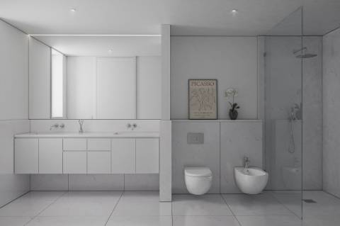 Moradia T4 com jardim em condomínio fechado na Foz, Porto