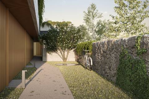 Moradia T4 com jardim em condomínio fechado na Foz, Porto