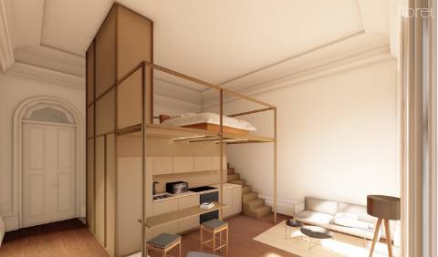 Apartamento T0 Novo com terraço no centro da Cidade