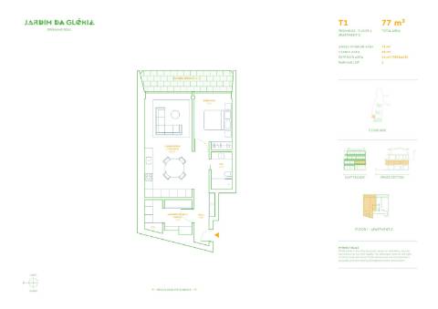 Apartamento T1, com terraço, na Graça