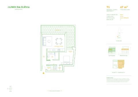 Apartamento T1, com terraço, na Graça