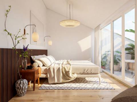 Apartamento T2, com varanda e 1 lugar de garagem