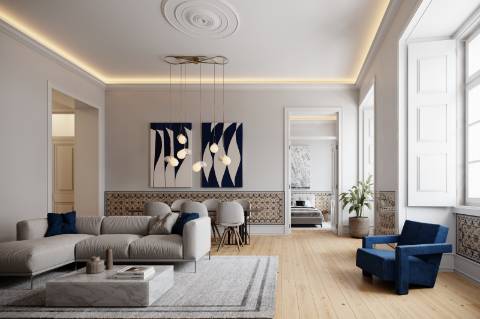 Penthouse T3, em prédio recuperado com elevador no Chiado