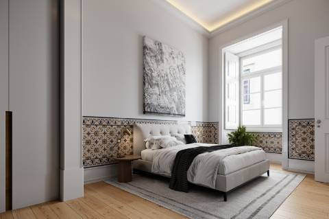 Apartamento T1+1, em prédio recuperado com elevador no Chiado