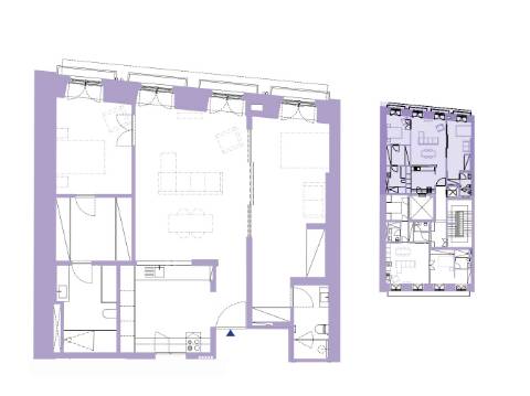 Apartamento T1+1, em prédio recuperado com elevador no Chiado