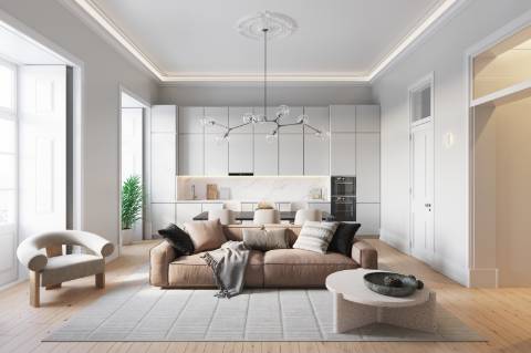 Apartamento T2, em prédio recuperado com elevador no Chiado