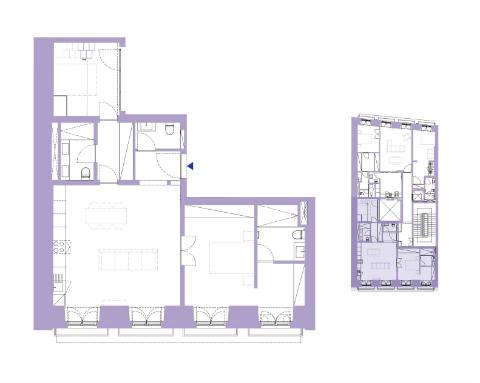 Apartamento T2, em prédio recuperado com elevador no Chiado