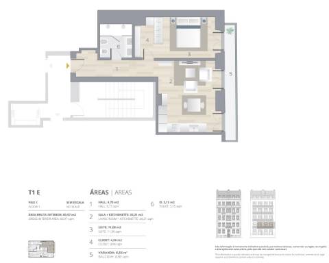 T1 com varanda e elevador no Sousa Martins residences