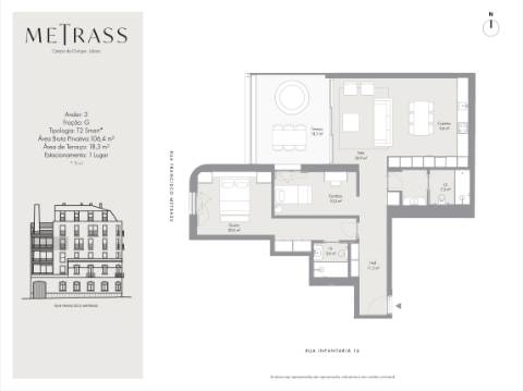 T2 com estacionamento no coração de Campo de Ourique
