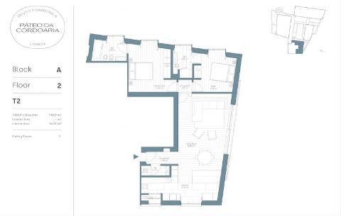 T2 no Condominio Privado Pateo da Cordoaria