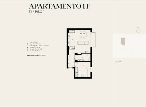 Apartamento T1 novo a estrear, com 1 varanda e 1 lugar de estacionamento, localizado na Junqueira, em Alcântara - Lisboa.