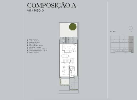 Moradia Geminada T4+1 nova a estrear, com jardins e pátio privativos, terraço com jacuzzi e 3 lugares de garagem