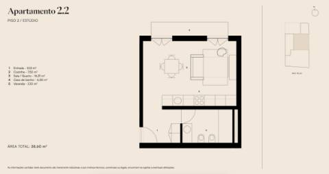 Estúdio, novo a estrear com varanda localizado em Santo Amaro, Alcântara